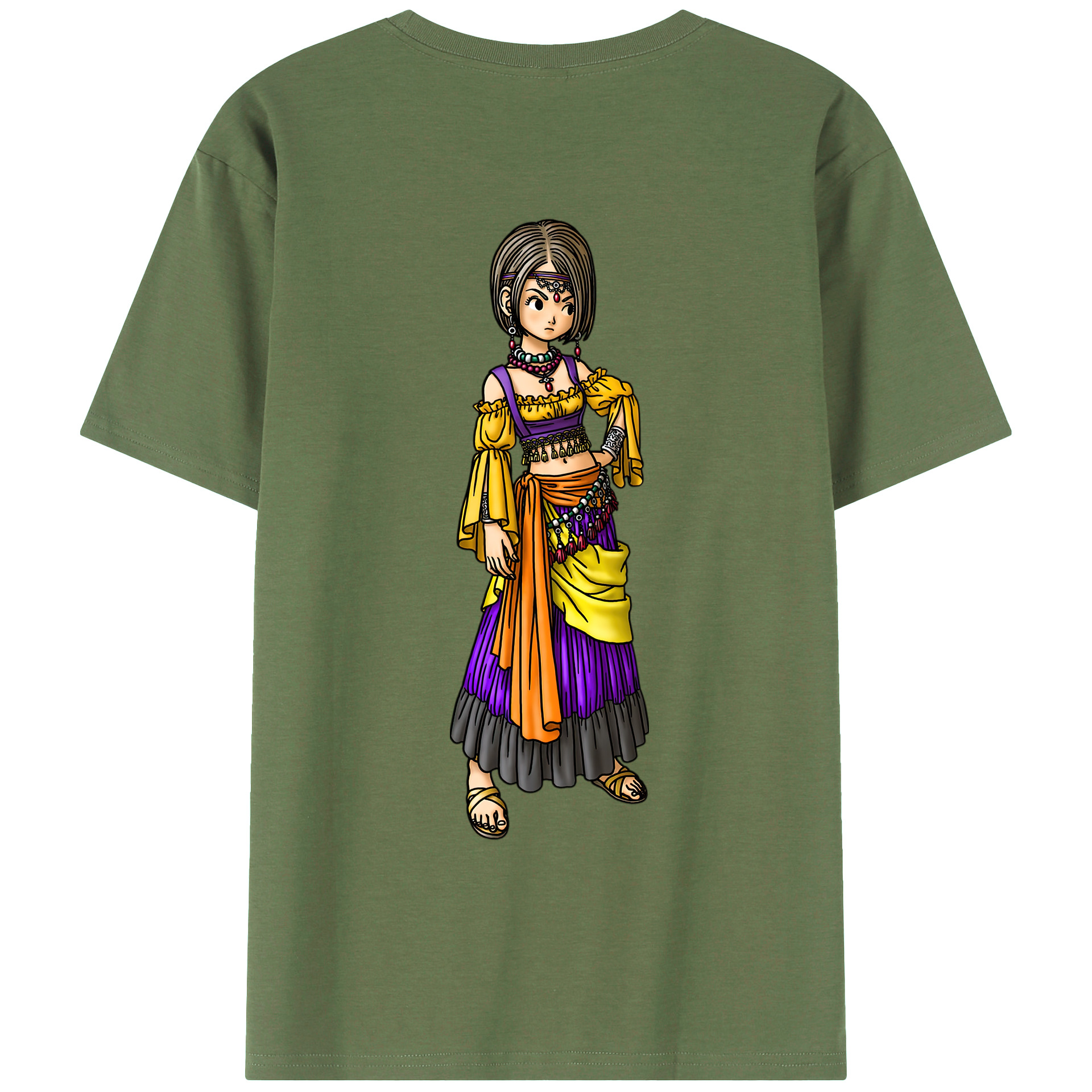 （画像用） ドラゴンクエスト Doragon Kuesuto Dragon Quest 綿100％ メンズ半袖Tシャツ（バックプリント） 通気性